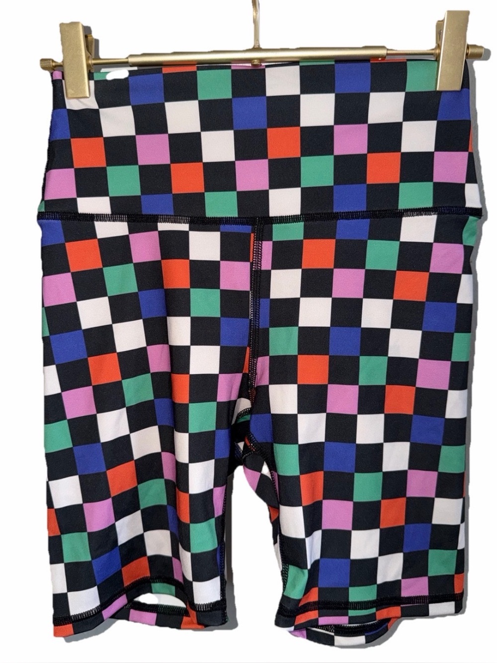 Nube Checkered Print Biker Shorts Sz. XS